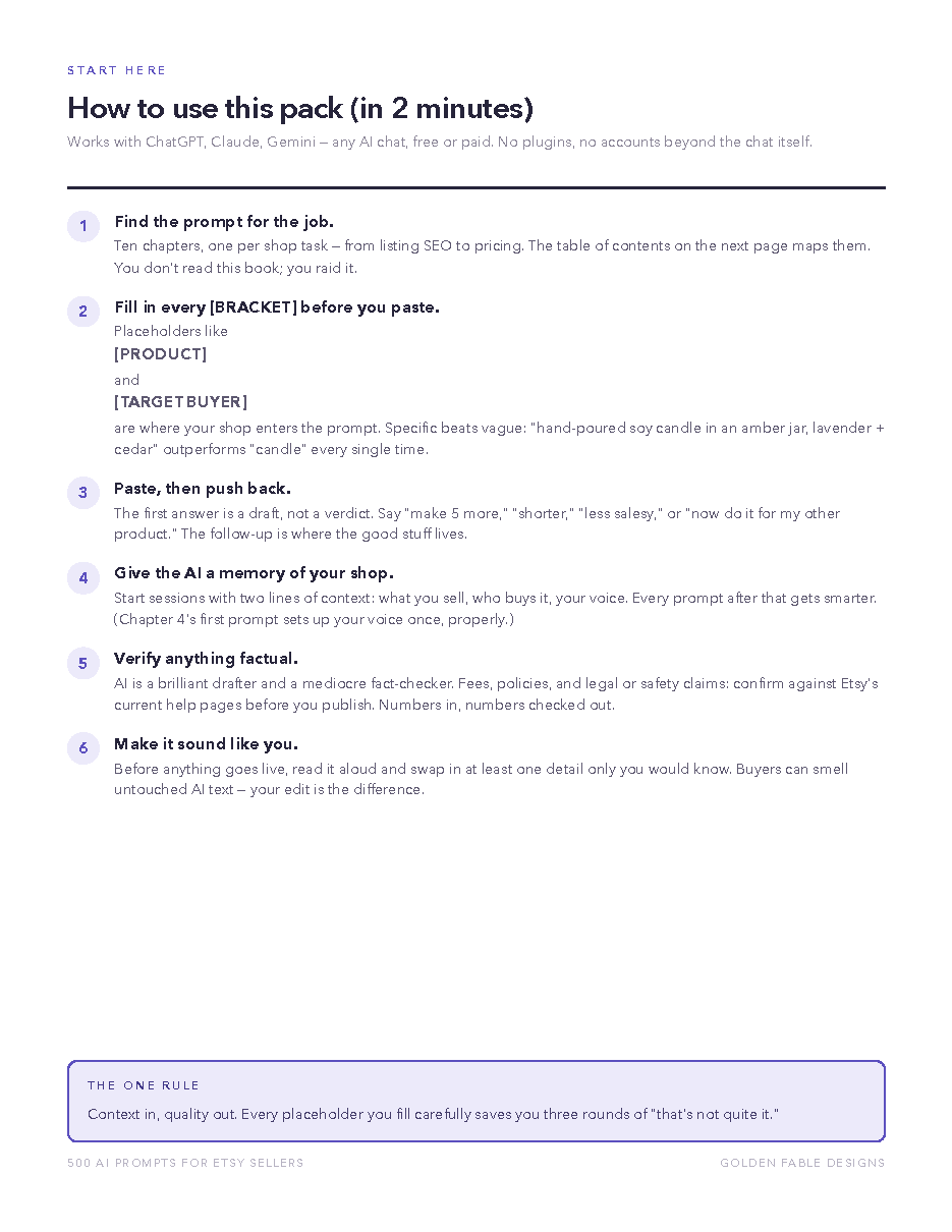 How to use this pack intro page